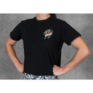 TWL X STEEN JONES - LADIES EVERYDAY CROPPED T-SHIRT 2.0 - BLACK - LARGE